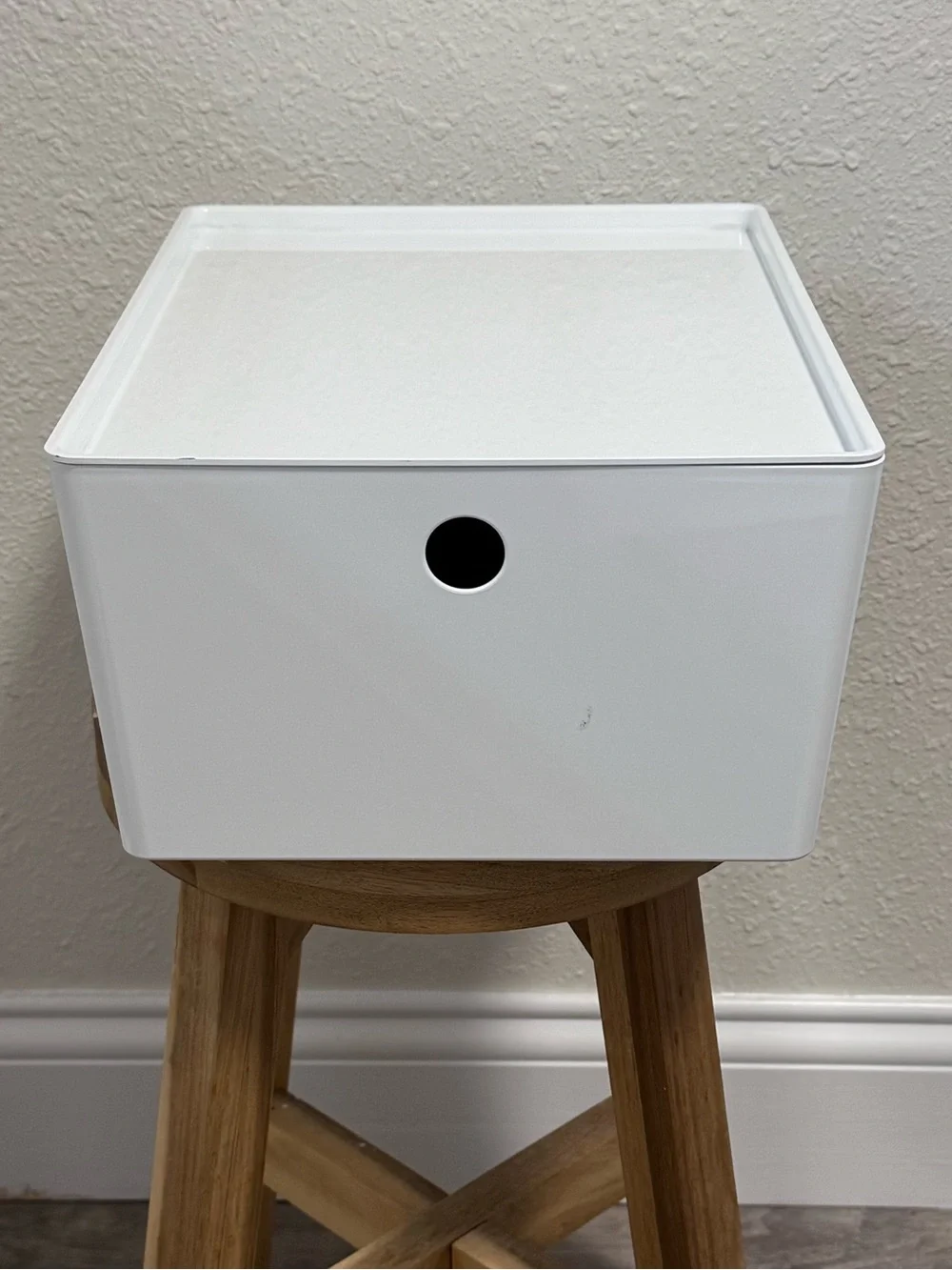 IKEA KUGGIS Storage Box with Lid White Minimalist Home Office Organizer
